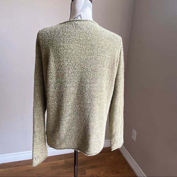Columbia Rolled V-Neck long sleeve Nubby boucle Kn - Picture 7 of 7
